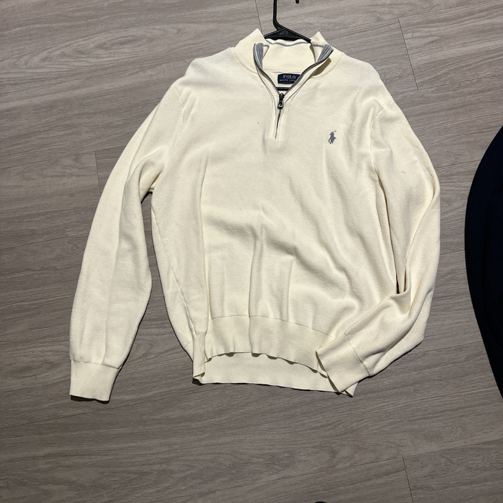 Polo by Ralph Lauren Off-White Zip Up Sweater for Men